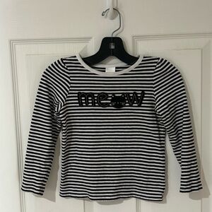 Gymboree Black and White Striped Long Sleeve Tee